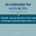 Beitragsbild für den Blog, im hintergrund ein Ausschnitt von Reclaim mit leicht transparenten grünlichem Overlay. in der Mitte steht der Blogtitel